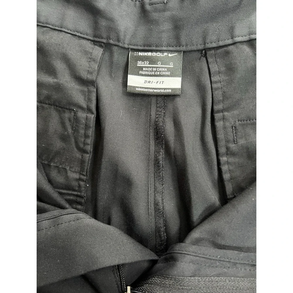 Nike Golf Dri-Fit Pants Mens 36x32 Black Tech‎ Straight Leg Performance Casual